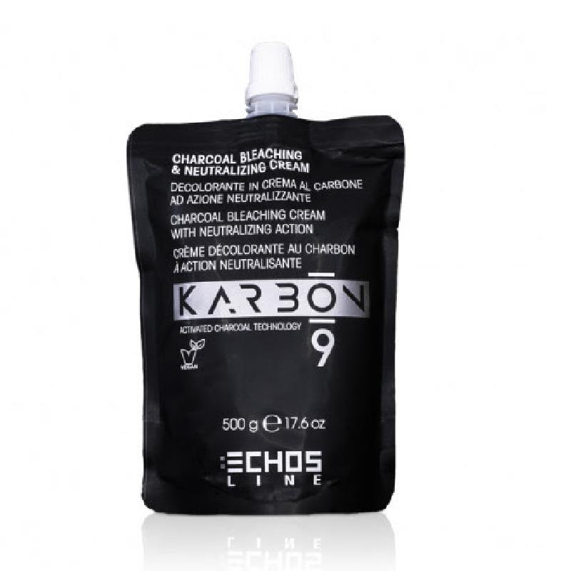 Echosline Karbon 9 Charcoal Bleaching & Neutralizing Cream - ofarbovací krémový melír s aktívnym uhlím, 500 g